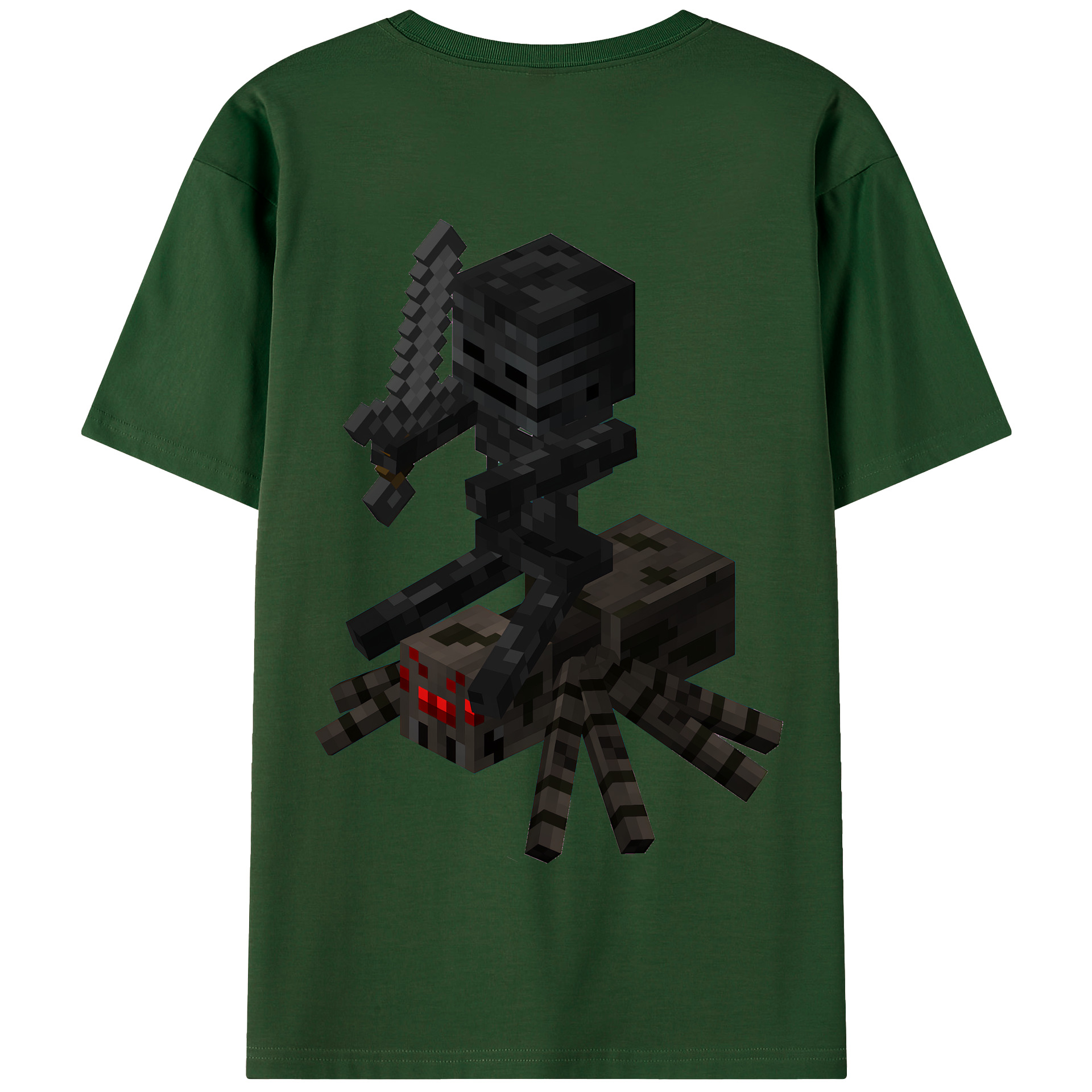 （画像用） マインクラフト ブロックの世界 Minecraft MC Block world 綿100％半袖Tシャツ（背面プリント）